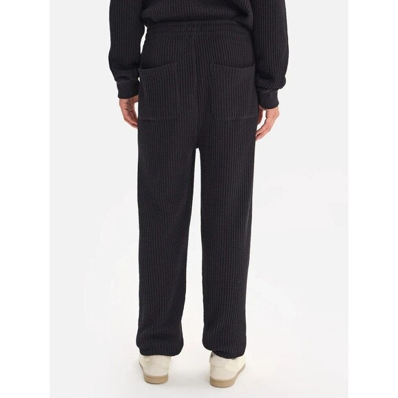MATE THE LABEL MEN'S ORGANIC COTTON WAFFLE KNIT JOGGERS BLACK NWT - Picture 3 of 5